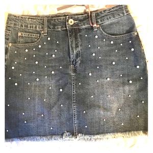 Hydraulic Denim Mini Skirt Size 12